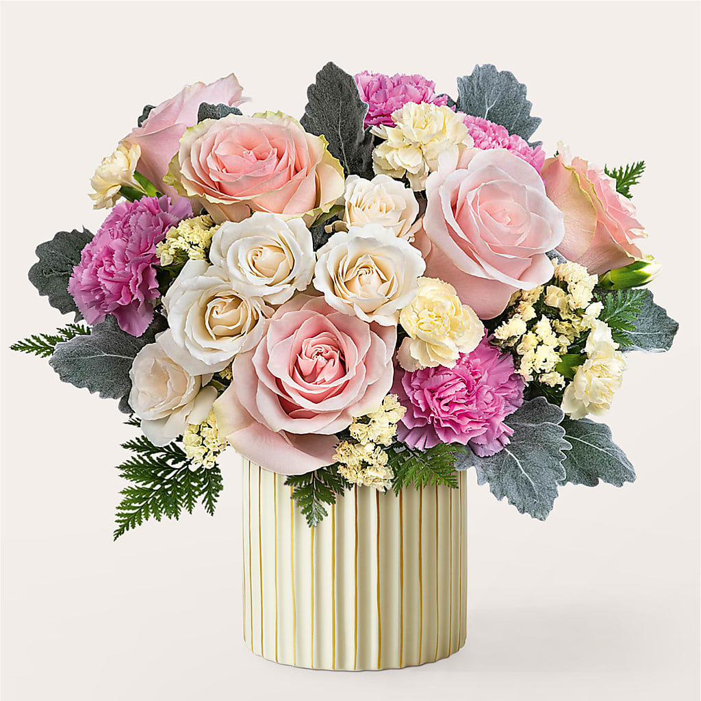 Blissful Moments Bouquet with Ivory Vase – RUTH'S FLOWERS AND GIFTS, Marshfield MO