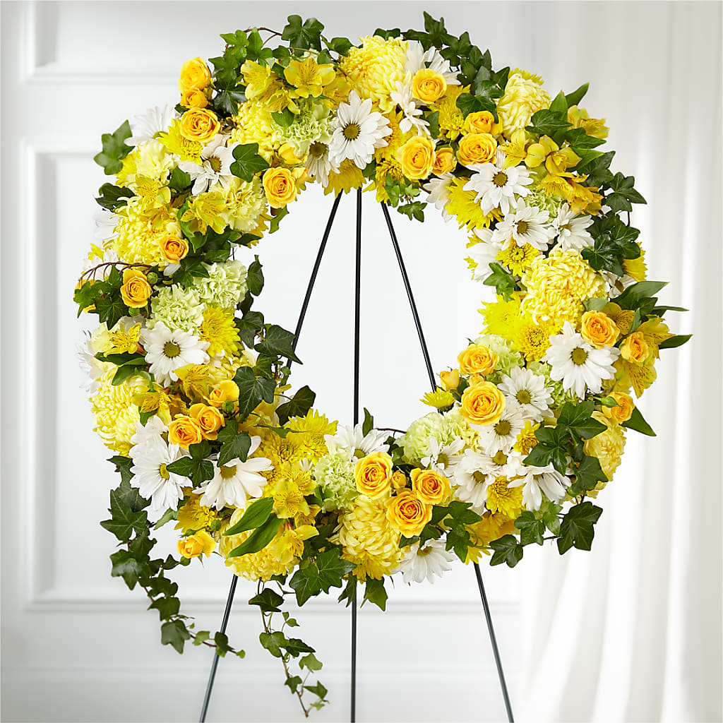 Golden Remembrance Wreath – RUTH'S FLOWERS AND GIFTS, Marshfield MO
