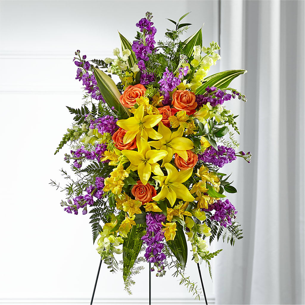 Thoughtful Prayers Standing Spray – RUTH'S FLOWERS AND GIFTS, Marshfield MO