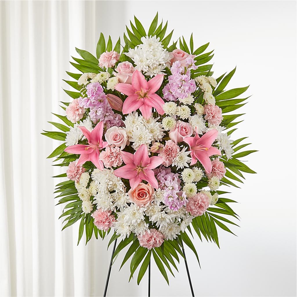 Offering Solace Standing Spray – RUTH'S FLOWERS AND GIFTS, Marshfield MO