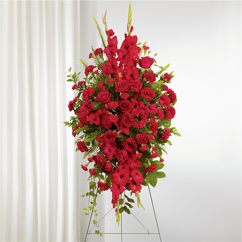 From the Heart Standing Spray – RUTH'S FLOWERS AND GIFTS, Marshfield MO