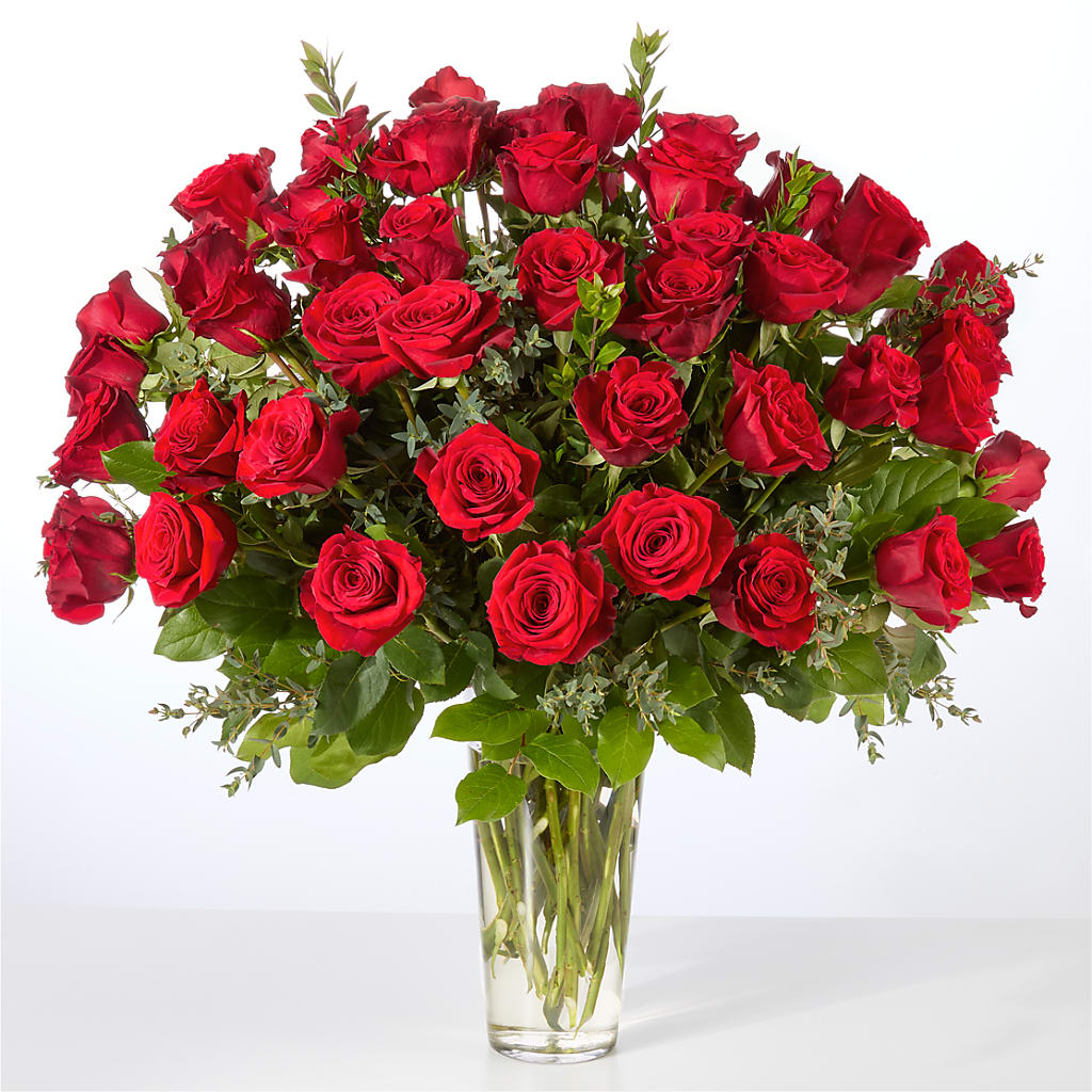 Forever Yours Fifty Stem Red Rose Bouquet – RUTH'S FLOWERS AND GIFTS, Marshfield MO