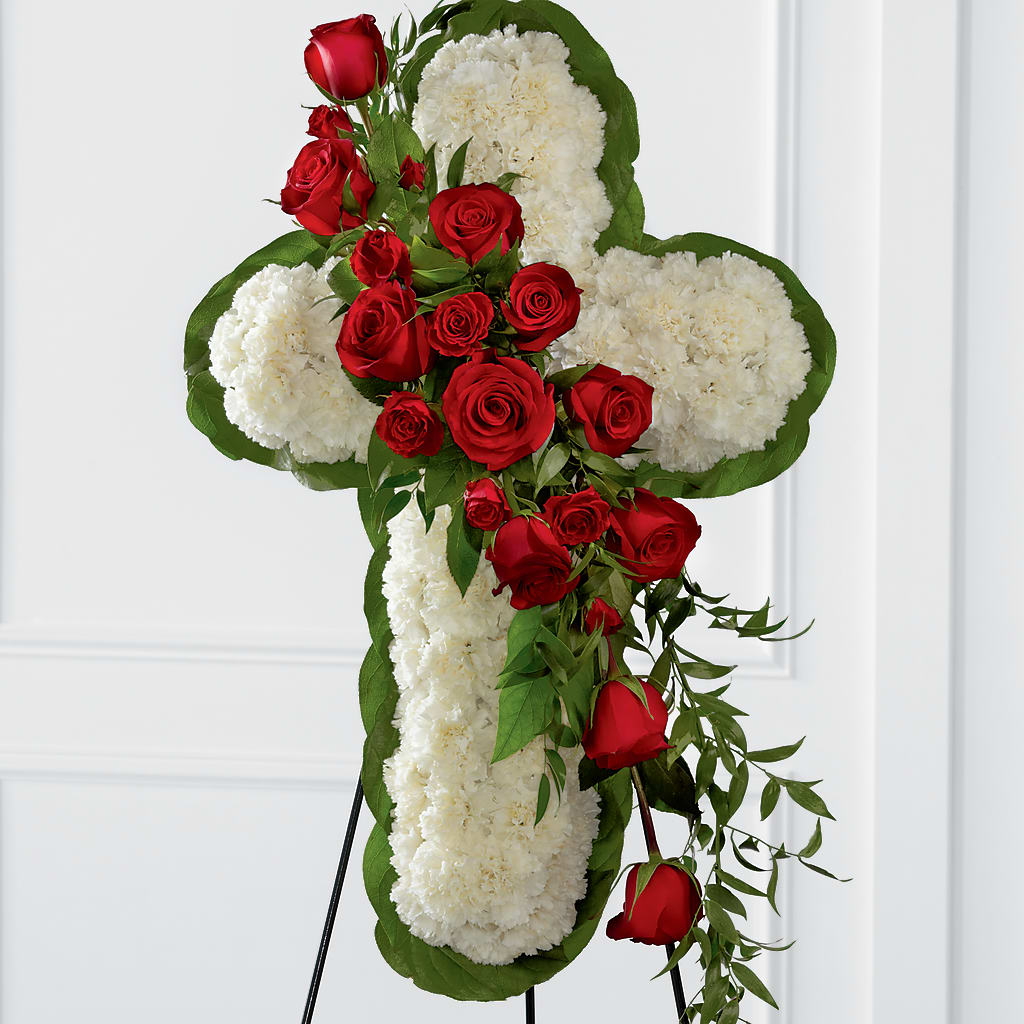 Floral Cross Easel