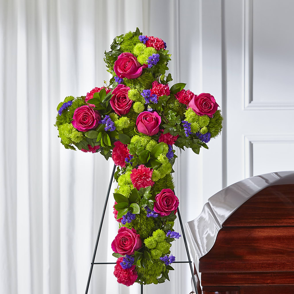 Tribute Rose Floral Cross – RUTH'S FLOWERS AND GIFTS, Marshfield MO