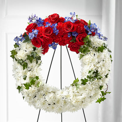 Patriotic Passion Wreath – RUTH'S FLOWERS AND GIFTS, Marshfield MO