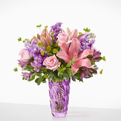 Precious Petals Bouquet with Luxe Swirl Vase – RUTH'S FLOWERS AND GIFTS, Marshfield MO