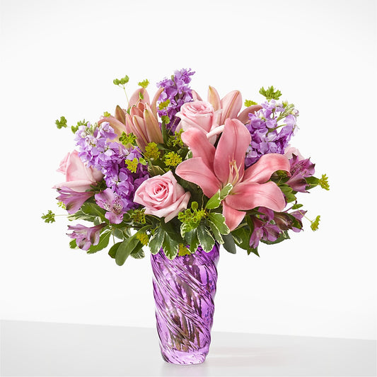 Precious Petals Bouquet with Luxe Swirl Vase – RUTH'S FLOWERS AND GIFTS, Marshfield MO