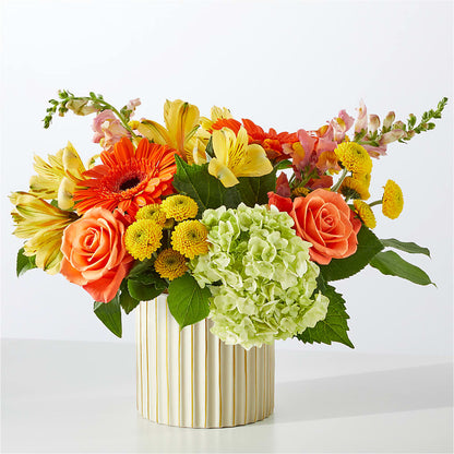 Autumn Sunshine Bouquet with Ivory Vase – RUTH'S FLOWERS AND GIFTS, Marshfield MO