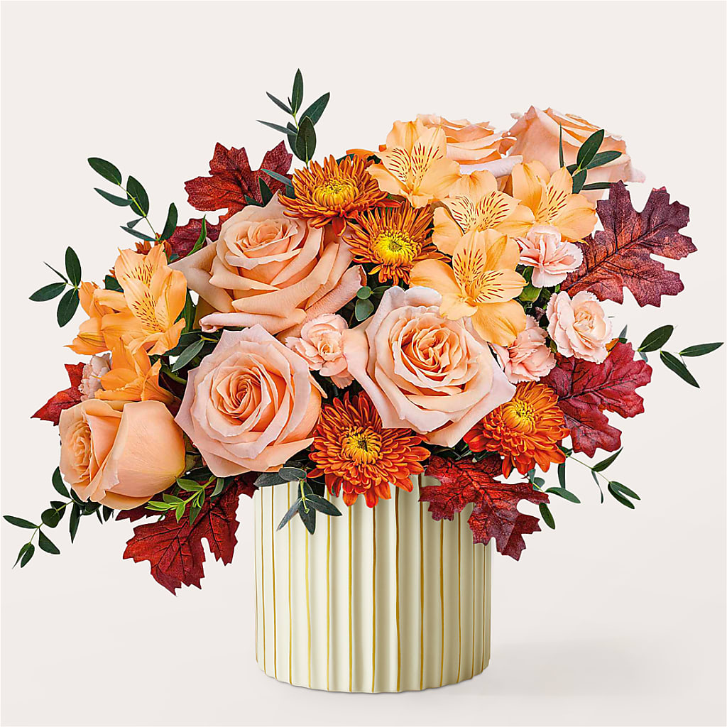 Spiced Latte Bouquet with Ivory Vase – RUTH'S FLOWERS AND GIFTS, Marshfield MO