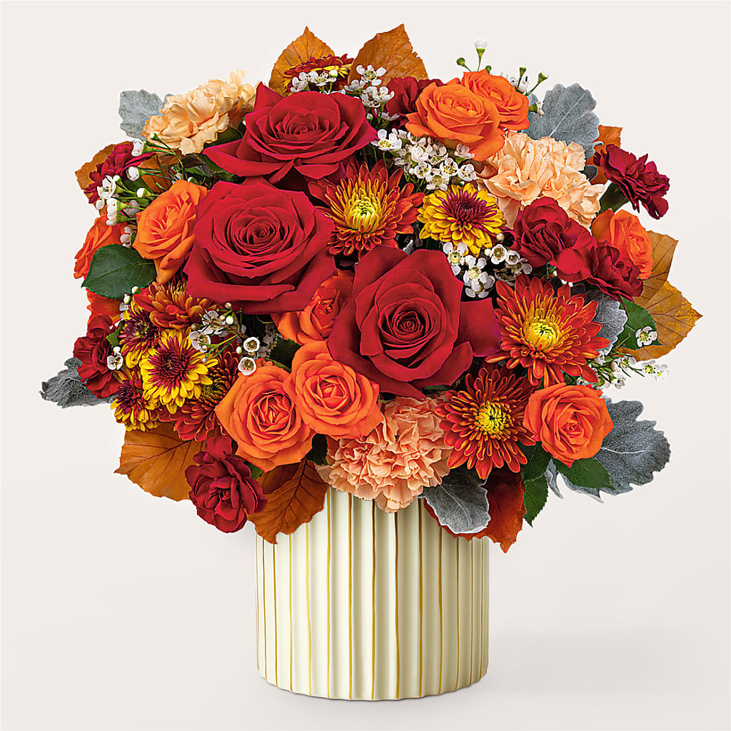 Merlot Bouquet with Ivory Vase – RUTH'S FLOWERS AND GIFTS, Marshfield MO