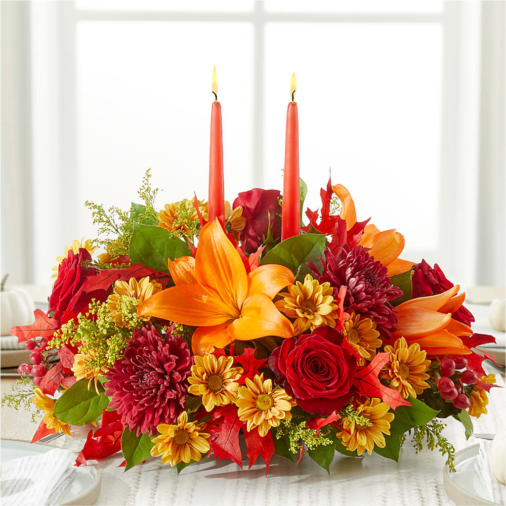 Autumn's Embrace Centerpiece – RUTH'S FLOWERS AND GIFTS, Marshfield MO